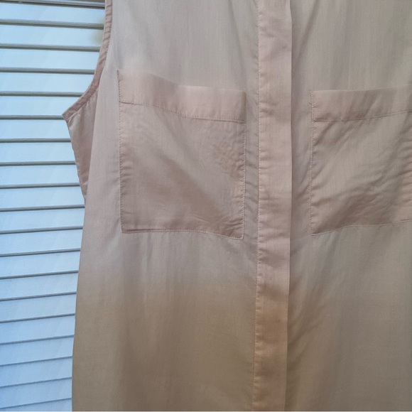 Theory Blouse Peach Sleeveless Shirttail Hem Size P - Picture 7 of 10